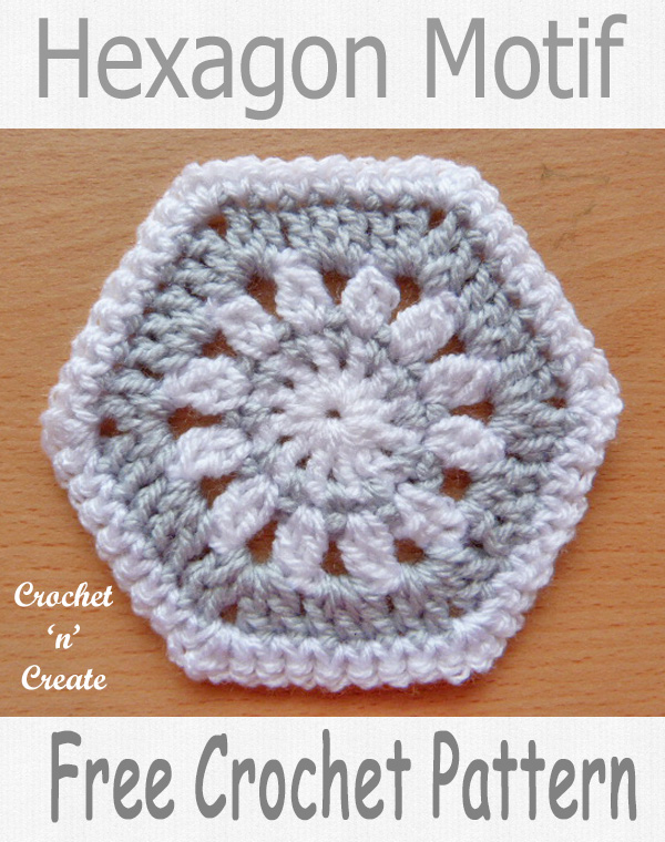Hexagon Motif Free Crochet Pattern - Crochet 'n' Create