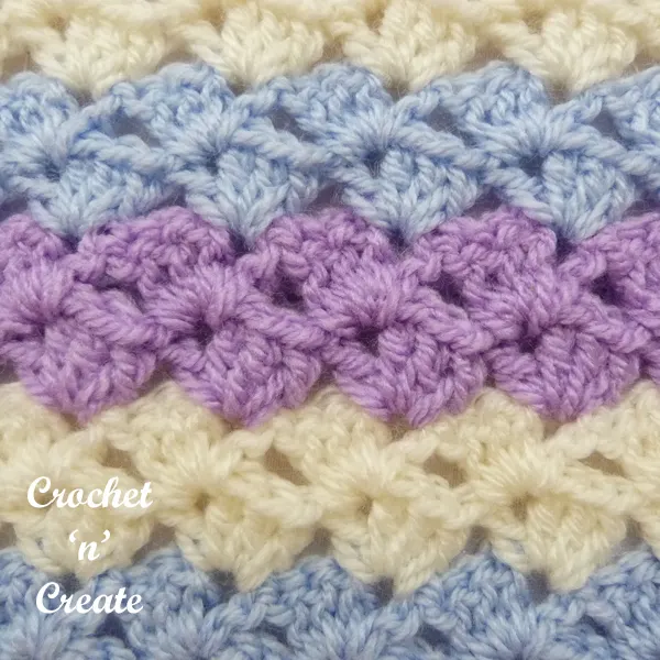 adjacent shells crochet stitch