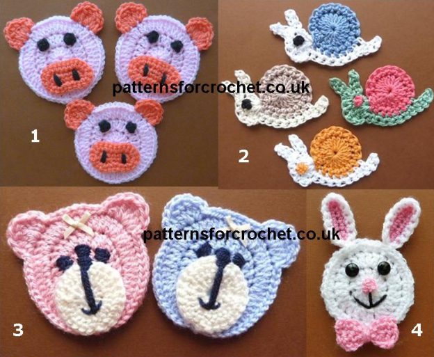 Free Animal Face Applique Crochet Patterns Crochet 'n' Create