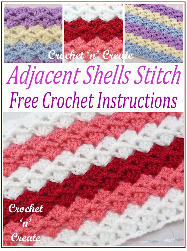 adjacent shells crochet stitch