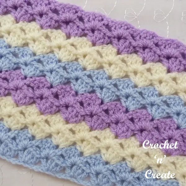 Adjacent Shells Crochet Stitch