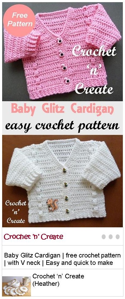 Baby Glitz Cardigan Free Crochet Pattern Crochet N Create