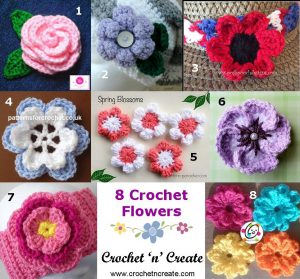 crochet flower motifs