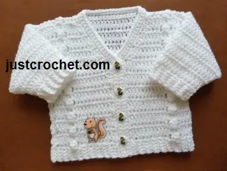 Free baby V-neck cardigan pattern-white