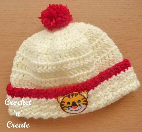 cream-red beanie