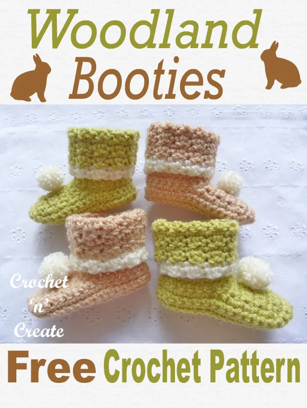 woodland newborn booties