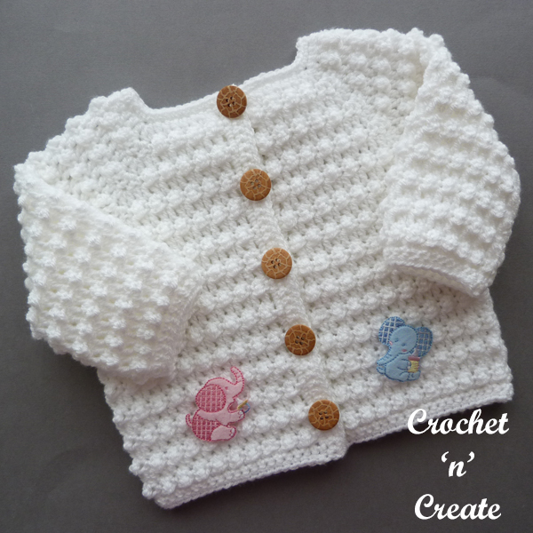 white infant cardigan