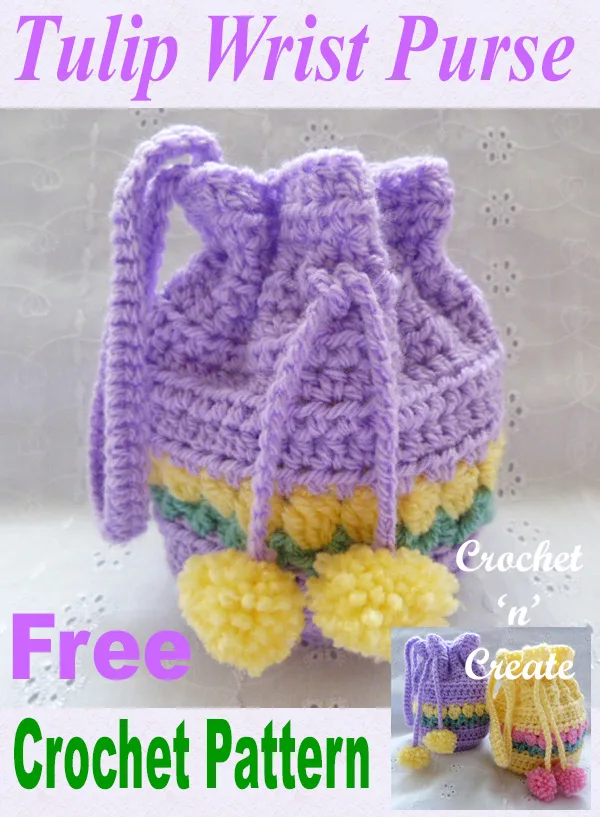 tulip wrist purse free crochet pattern