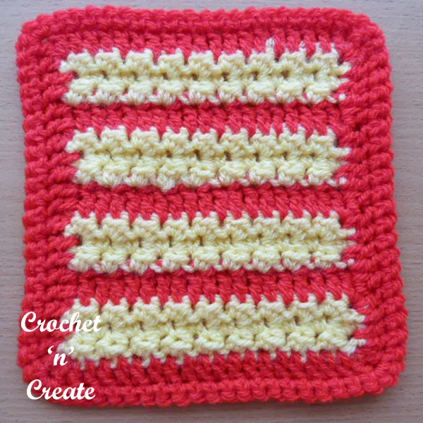 red crochet motif