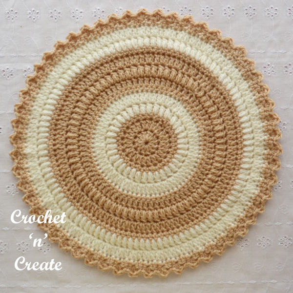 brown crochet mat