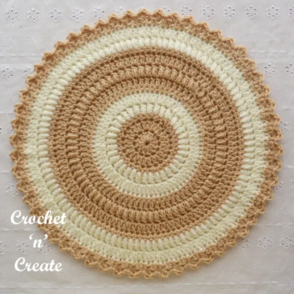 brown crochet mat