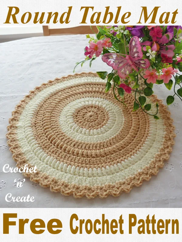 Round table mat free crochet pattern