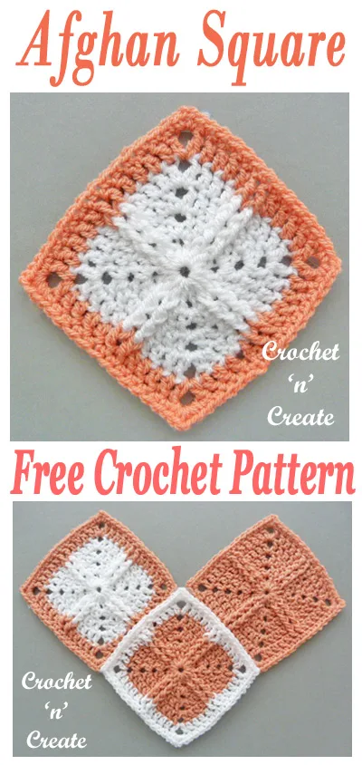 Crochet afghan square UK format, free crochet pattern