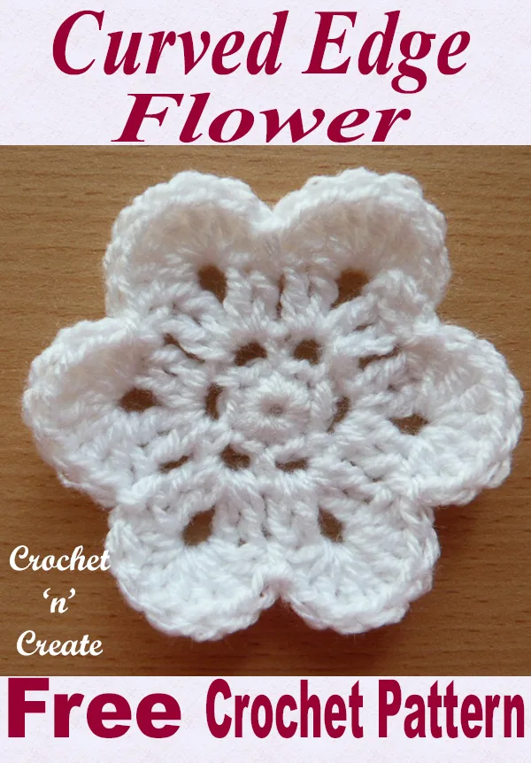 curved edge flower free crochet pattern