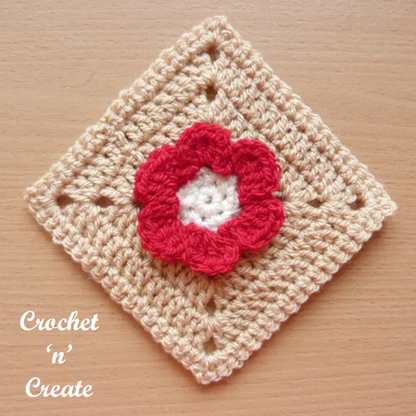 Red granny square