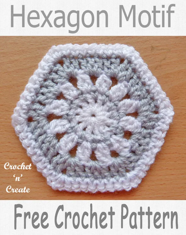 hexagon motif free crochet pattern