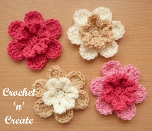 Layered Petals Flower Motif Free Crochet Pattern- Crochet 'n' Create