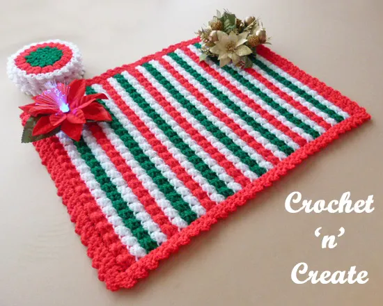 crochet christmas table mat