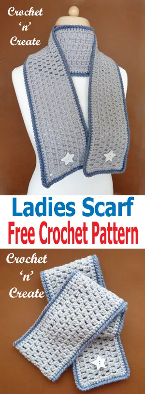 free crochet ladies scarf