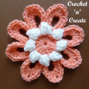 crochet popcorn flower