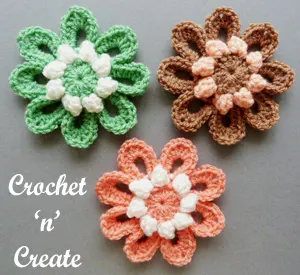 crochet popcorn flower