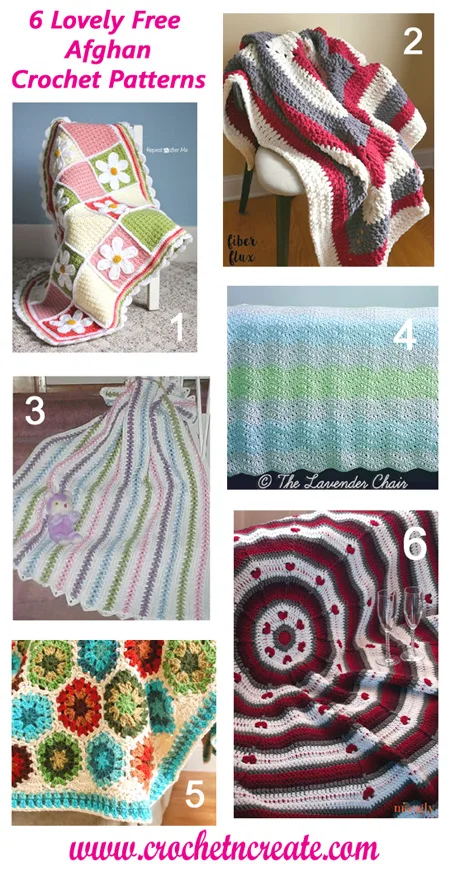 six free crochet afghan blankets