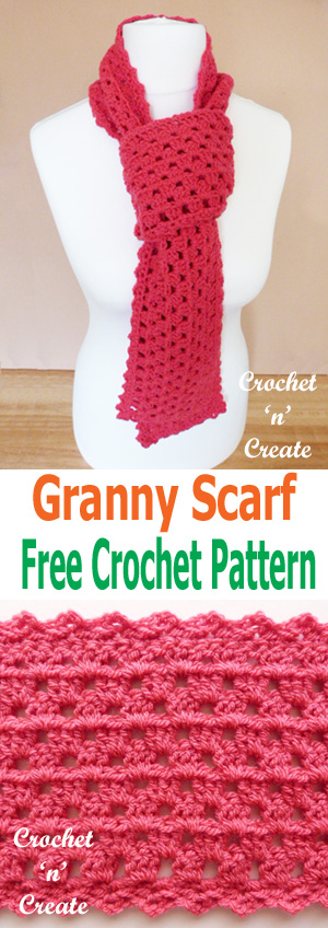 Crochet Granny Scarf Free Crochet Pattern - Crochet 'n' Create