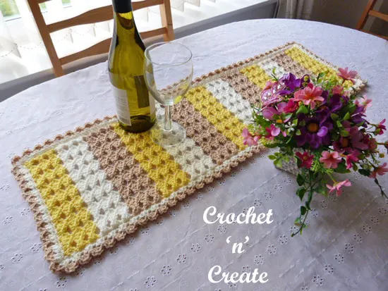 crochet dining table runner