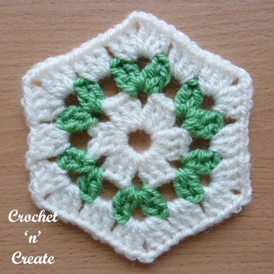 white granny hexagon