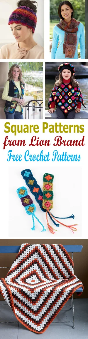 granny square patterns lion brand