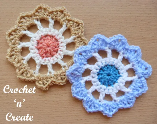 crochet flower wheel