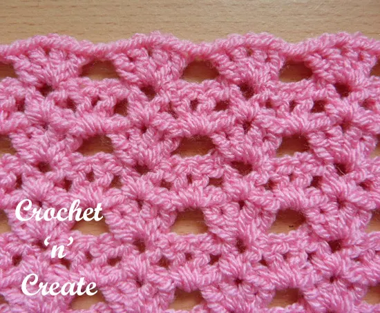 crochet shell tiers stitch