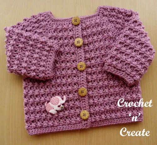 knobbly baby cardi pink