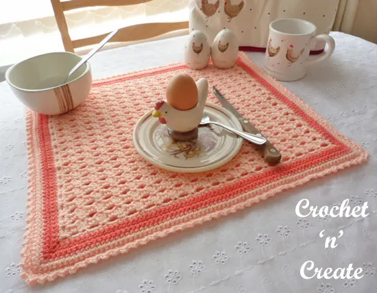 crochet sunshine placemat