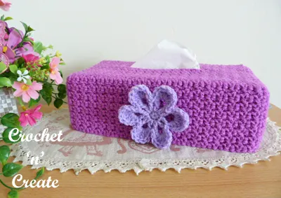 tissue box cover purple