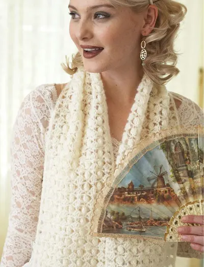 Vintage Lace Popcorn Shawl