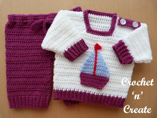 crochet baby sail boat outfit