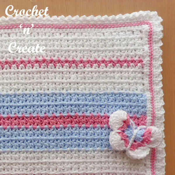 Butterfly baby blanket free crochet pattern