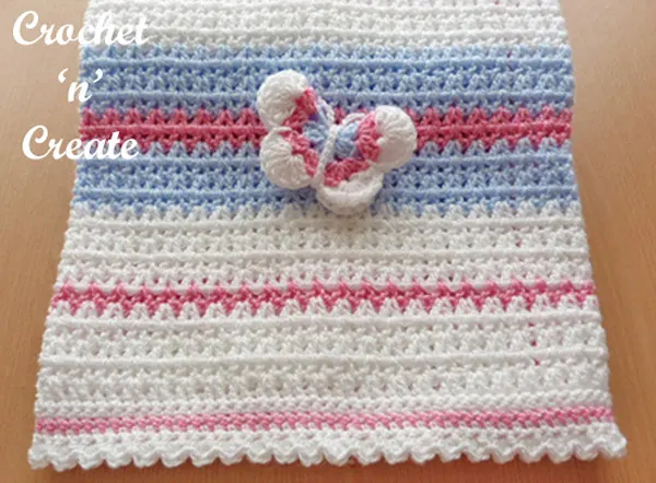 Crochet Butterfly baby blanket UK free crochet pattern