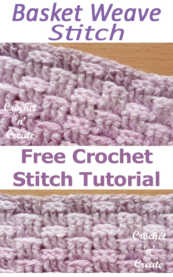 Free crochet stitch tutorial - basket weave stitch