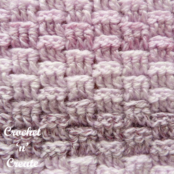 Free crochet stitch tutorial-basket weave stitch