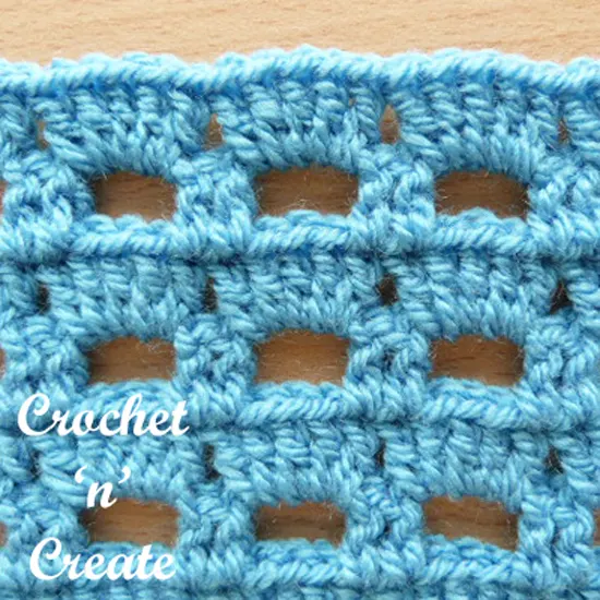 crochet boxed block stitch Blue