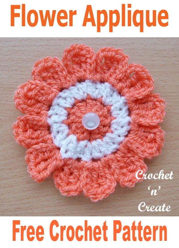 Crochet flower applique uk free crochet pattern