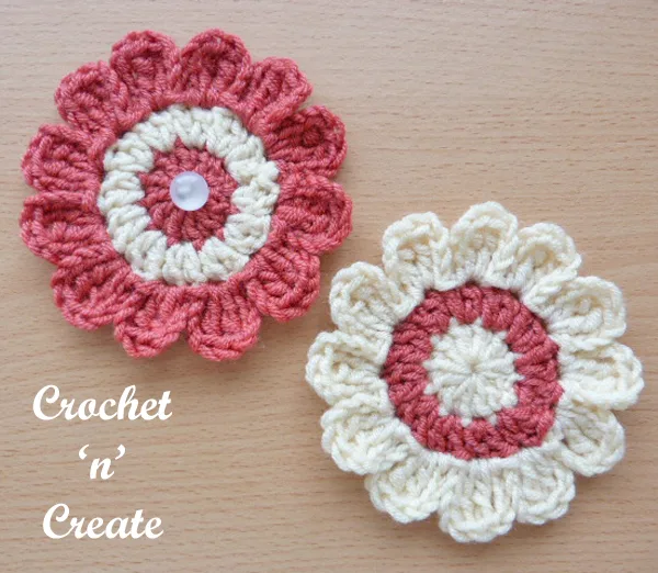 free crochet pattern-crochet flower applique