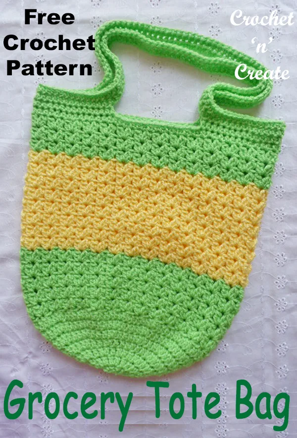 Crochet grocery tote bag FREE crochet pattern