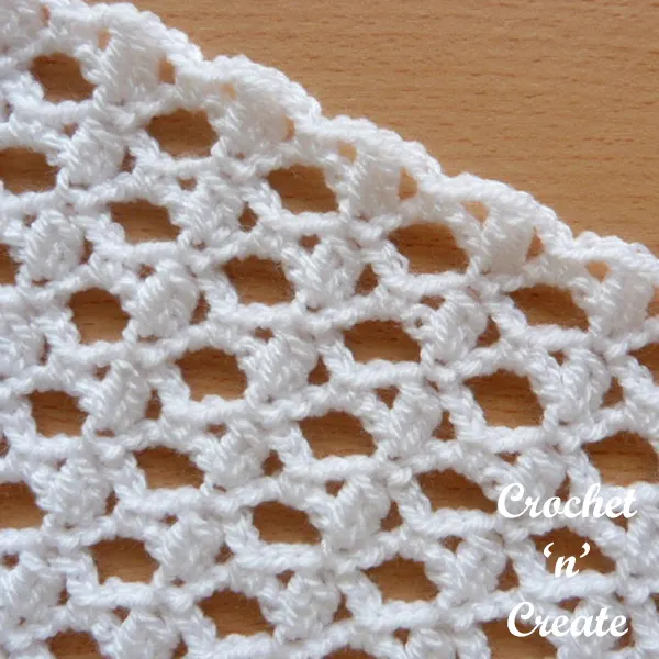 cluster and lace stitch white