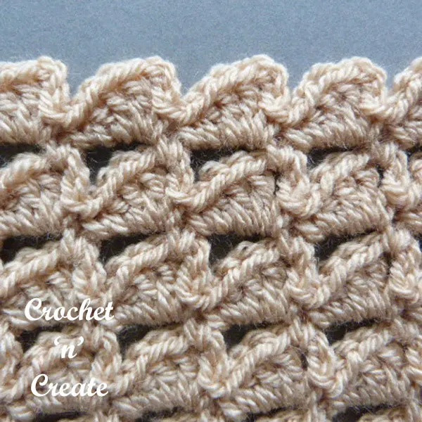 Free crochet stitch tutorial-combo peaks