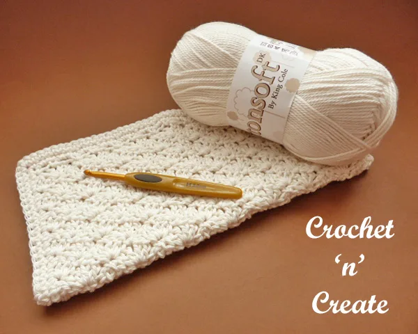 crochet shell washcloth