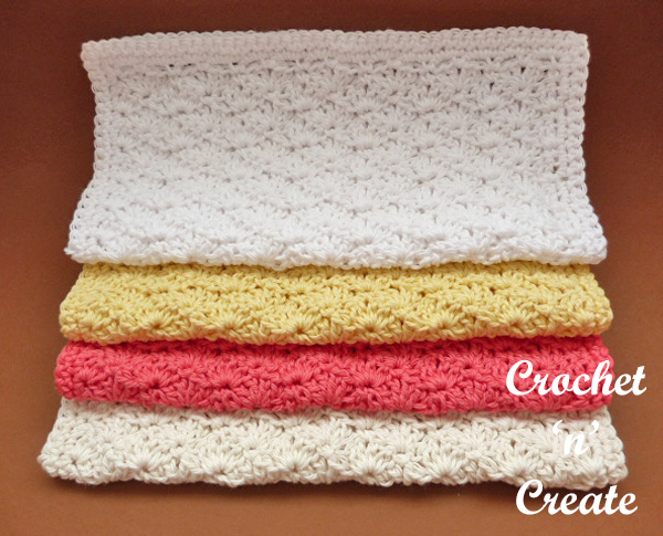 shell washcloth free crochet pattern