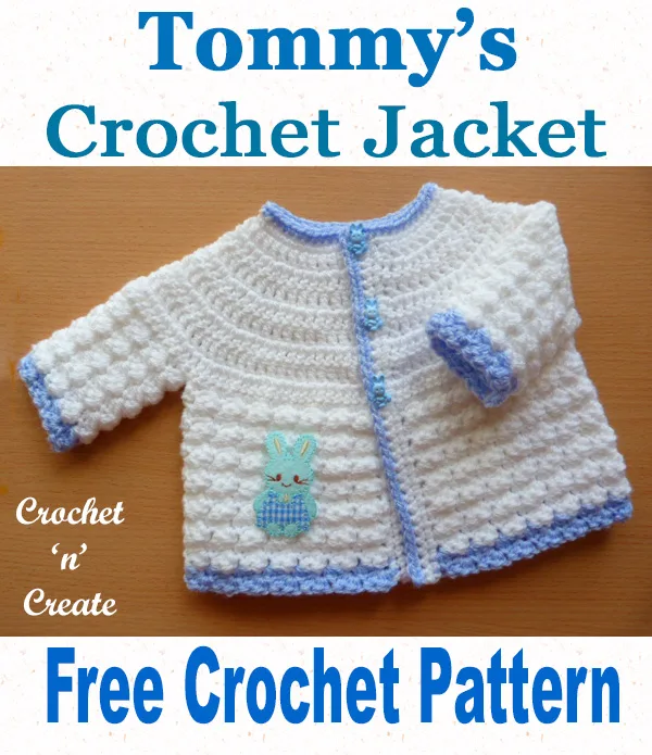 Free baby crochet pattern-tommys jacket uk